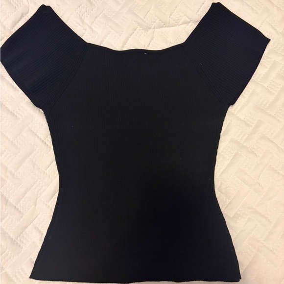 ASTR Black Knit Short Sleeve Top NWOT - Picture 5 of 5